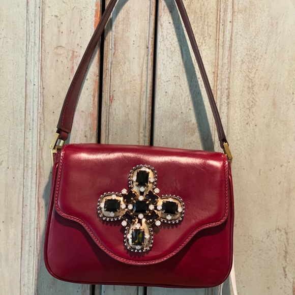 Tory Burch Handbags - Tory Burch  Unique Jeweled Red Clutch
